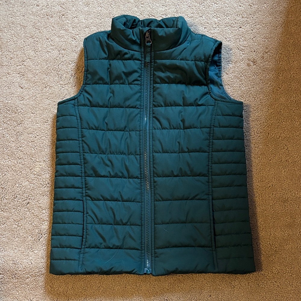 Lands' End Kids Green Quilted Puffer Vest
